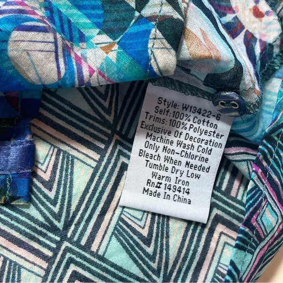 Johnny Was Button Down Boho Bell Sleeve Top - Picture 11 of 13